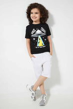 تنزيل الصورة على معرض الصور، Redtag-Black-Ss-Space-Travel-Graphic-T-Shirt-Graphic-T-Shirts-Boys-2 to 8 Years
