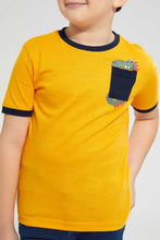 تنزيل الصورة على معرض الصور، Redtag-Orange-Dragon-Pocket-T-Shirt-Graphic-T-Shirts-Boys-2 to 8 Years

