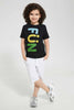 Redtag-Black-Fun-Chest-Print-T-Shirt-Graphic-T-Shirts-Boys-2 to 8 Years