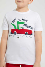 تنزيل الصورة على معرض الصور، Redtag-Light-Blue-Ss-Allegator-Graphic-T-Shirt-Graphic-T-Shirts-Boys-2 to 8 Years
