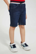 تنزيل الصورة على معرض الصور، Redtag-Midwash-Ribbed-Waistband-Short-Denim-Shorts-Boys-2 to 8 Years
