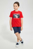 Redtag-Midwash-Ribbed-Waistband-Short-Denim-Shorts-Boys-2 to 8 Years