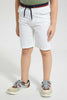 Redtag-White-Ribbed-Waistband-Short-Denim-Shorts-Boys-2 to 8 Years