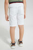 Redtag-White-Ribbed-Waistband-Short-Denim-Shorts-Boys-2 to 8 Years