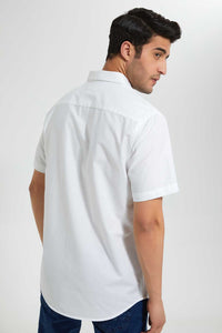 Redtag-White-S/S-Oxford-Shirt-Casual-Shirts-Men's-