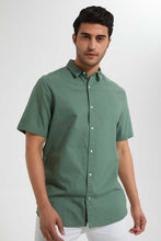 تنزيل الصورة على معرض الصور، Redtag-Green-S/S-Oxford-Shirt-Casual-Shirts-Men&#39;s-
