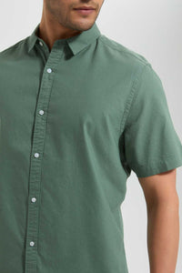 Redtag-Green-S/S-Oxford-Shirt-Casual-Shirts-Men's-