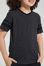 Load image into Gallery viewer, Redtag-2Pk-Grey-And-Yellow-V-Neck-T-Shirt-V-Neck-T-Shirts-Boys-2 to 8 Years
