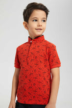 Load image into Gallery viewer, Redtag-Red-Lightning-Print-Collar-Stand-Polo-Polo-Shirts-Boys-2 to 8 Years
