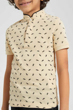 Load image into Gallery viewer, Beige Stand Polo Shirt
