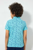 Redtag-Blue-Shark-Print-Collar-Stand-Polo-Polo-Shirts-Boys-2 to 8 Years