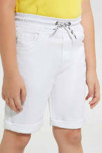 تنزيل الصورة على معرض الصور، Redtag-White-Twill-5-Pocket-Western-Short-Denim-Shorts-Boys-2 to 8 Years
