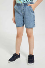 Load image into Gallery viewer, Redtag-Light-Wash-Balloon-Short-Denim-Shorts-Boys-2 to 8 Years
