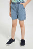 Redtag-Light-Wash-Balloon-Short-Denim-Shorts-Boys-2 to 8 Years