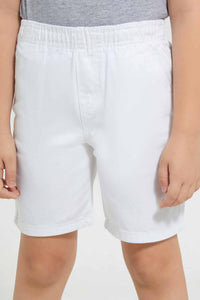 Redtag-White-Twill-Balloon-Short-Denim-Shorts-Boys-2 to 8 Years