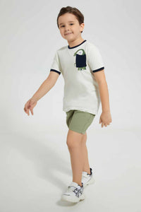 Redtag-Olive-Twill-Balloon-Short-Denim-Shorts-Boys-2 to 8 Years