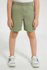 Redtag-Olive-Twill-Balloon-Short-Denim-Shorts-Boys-2 to 8 Years