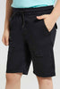 Redtag-Black-Cargo-Pocket-Pullon-Short-Pull-On-Shorts-Boys-2 to 8 Years