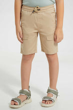 تنزيل الصورة على معرض الصور، Redtag-Beige-Cargo-Pocket-Pullon-Short-Pull-On-Shorts-Boys-2 to 8 Years
