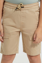 تنزيل الصورة على معرض الصور، Redtag-Beige-Cargo-Pocket-Pullon-Short-Pull-On-Shorts-Boys-2 to 8 Years
