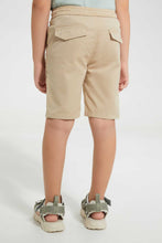 تنزيل الصورة على معرض الصور، Redtag-Beige-Cargo-Pocket-Pullon-Short-Pull-On-Shorts-Boys-2 to 8 Years
