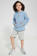 تنزيل الصورة على معرض الصور، Redtag-Blue-Hooded-Shirt-Casual-Shirts-Boys-2 to 8 Years
