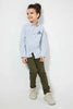 Redtag-Blue-Micro-Check-Double-Collar-Shirt-Casual-Shirts-Boys-2 to 8 Years