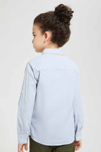 Load image into Gallery viewer, Redtag-Blue-Micro-Check-Double-Collar-Shirt-Casual-Shirts-Boys-2 to 8 Years
