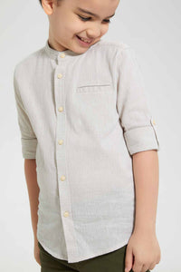 Redtag-Stone-Dobby-Ls-Shirt-Casual-Shirts-Boys-2 to 8 Years