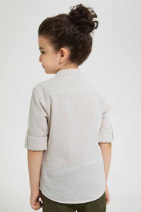 Redtag-Stone-Dobby-Ls-Shirt-Casual-Shirts-Boys-2 to 8 Years