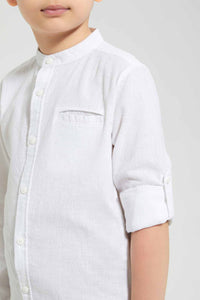 Redtag-White--Dobby-Ls-Shirt-Casual-Shirts-Boys-2 to 8 Years