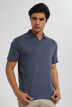 تنزيل الصورة على معرض الصور، Redtag-Grey-Polo-Shirt-With-Cuban-Placket-Polo-Shirts-Men&#39;s-
