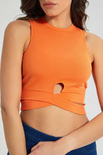 Load image into Gallery viewer, Redtag-Orange-Jersey-Cut-Away-Top-Plain-Women&#39;s-
