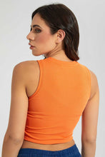 Load image into Gallery viewer, Redtag-Orange-Jersey-Cut-Away-Top-Plain-Women&#39;s-
