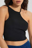 Redtag-Black-Asymmetric-Neck-Sleeevless-Top-Plain-Women's-