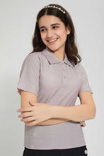 Load image into Gallery viewer, Redtag-Pink/Gold-Lurex-Collared-Top-Plain-Senior-Girls-9 to 14 Years
