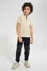 Redtag-Black-Side-Cut-And-Sew-Panel-Track-Pant-Active-Pants-Boys-2 to 8 Years