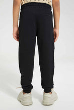 Load image into Gallery viewer, Redtag-Black-Side-Cut-And-Sew-Panel-Track-Pant-Active-Pants-Boys-2 to 8 Years
