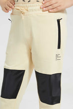 Load image into Gallery viewer, Redtag-Beige-Side-Cut-And-Sew-Panel-Track-Pant-Active-Pants-Boys-2 to 8 Years
