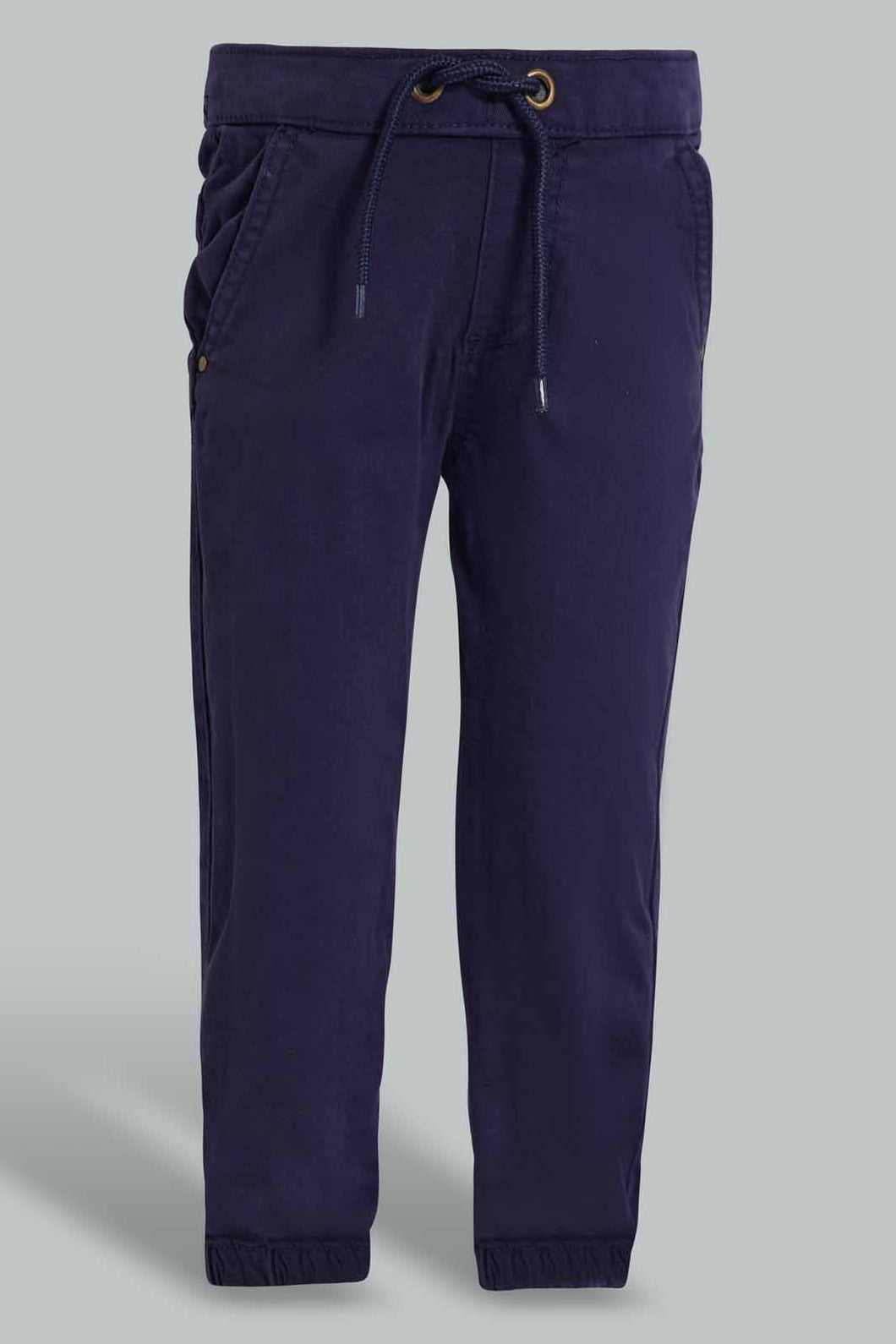 Redtag-Navy-Twill-Jogger-Pants-Jogger-Fit-Infant-Boys-3 to 24 Months