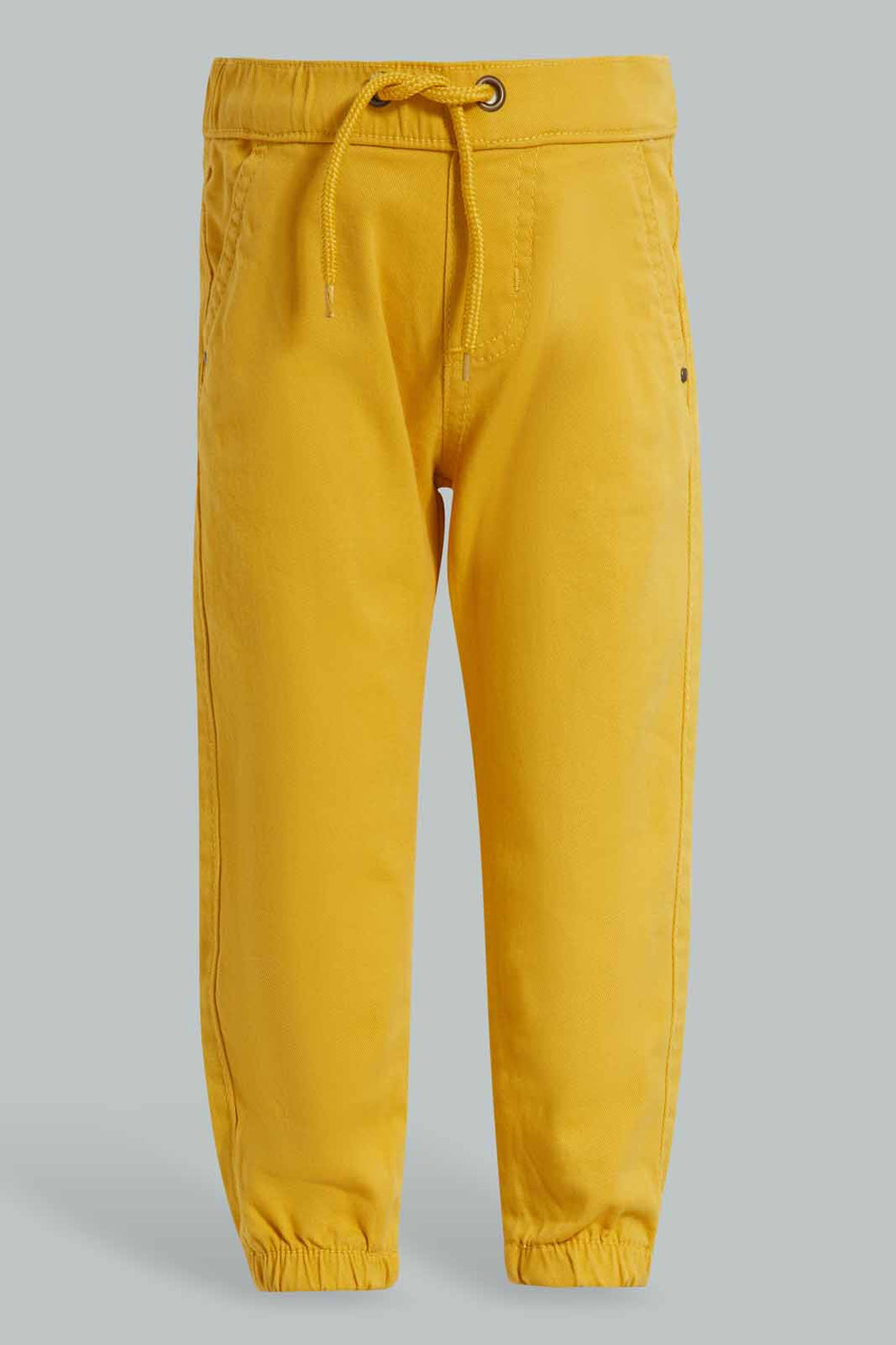 Redtag-Mustard-Twill-Jogger-Pants-Jogger-Fit-Infant-Boys-3 to 24 Months