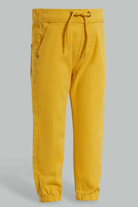 Redtag-Mustard-Twill-Jogger-Pants-Jogger-Fit-Infant-Boys-3 to 24 Months