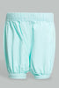 Mint Short With a Bow For Baby Girls