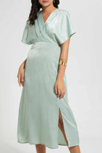 تنزيل الصورة على معرض الصور، Redtag-Mint-Wide-Shoulder-Front-Overlap-Dress-Dresses-Women&#39;s-
