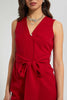 Redtag-Red-Belted-Midi-Dress-Dresses-Women's-