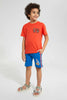 Redtag-Blue-Bugs-Bunny-Elasticacated-Waist-Short-Active-Shorts-Boys-2 to 8 Years