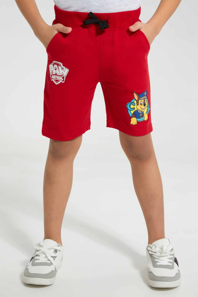 Redtag-Red-Paw-Patrol-Elasticacated-Waist-Short-Active-Shorts-Boys-2 to 8 Years