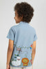 Redtag-Blue-Tropical-Print-Shirt-Casual-Shirts-Boys-2 to 8 Years