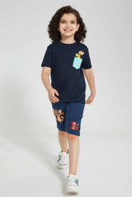 تنزيل الصورة على معرض الصور، Redtag-Blue-Tom-And-Jerry-Elasticated-Waist-Short-Active-Shorts-Boys-2 to 8 Years
