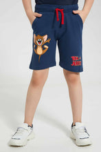 تنزيل الصورة على معرض الصور، Redtag-Blue-Tom-And-Jerry-Elasticated-Waist-Short-Active-Shorts-Boys-2 to 8 Years
